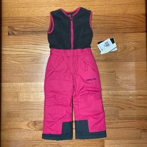 Toddler girls snow bibs, NWT